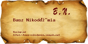 Basz Nikodémia névjegykártya